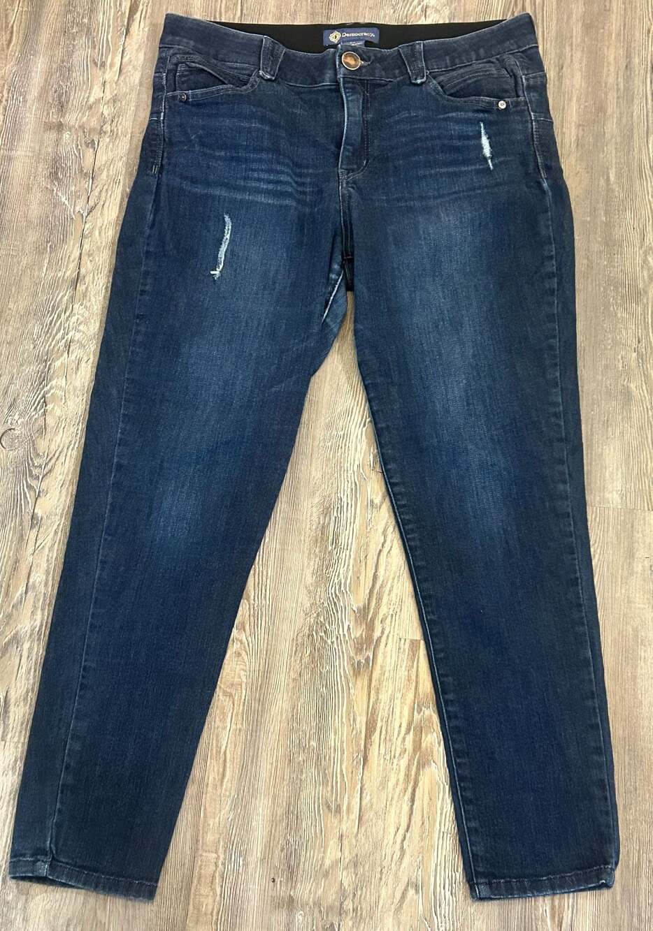 Democracy Ab-Solution Dark Wash Distressed Ankle Jeans Size 14